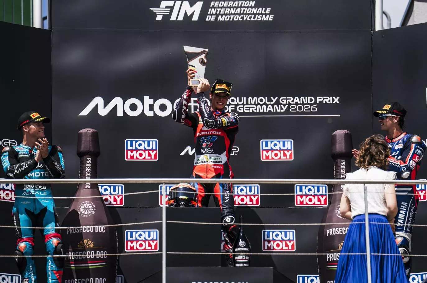 Podium GP Alemania Moto 2 victoria de Ivan Ortola