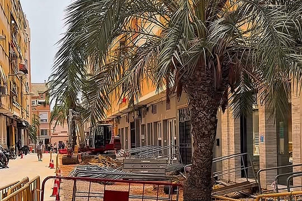 obras calle las palmeras de Alaquàs