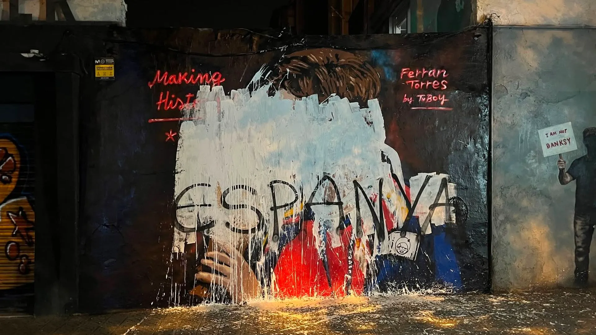 Vandalizan en Barcelona el mural dedicado al futbolista de Foios Ferran Torres