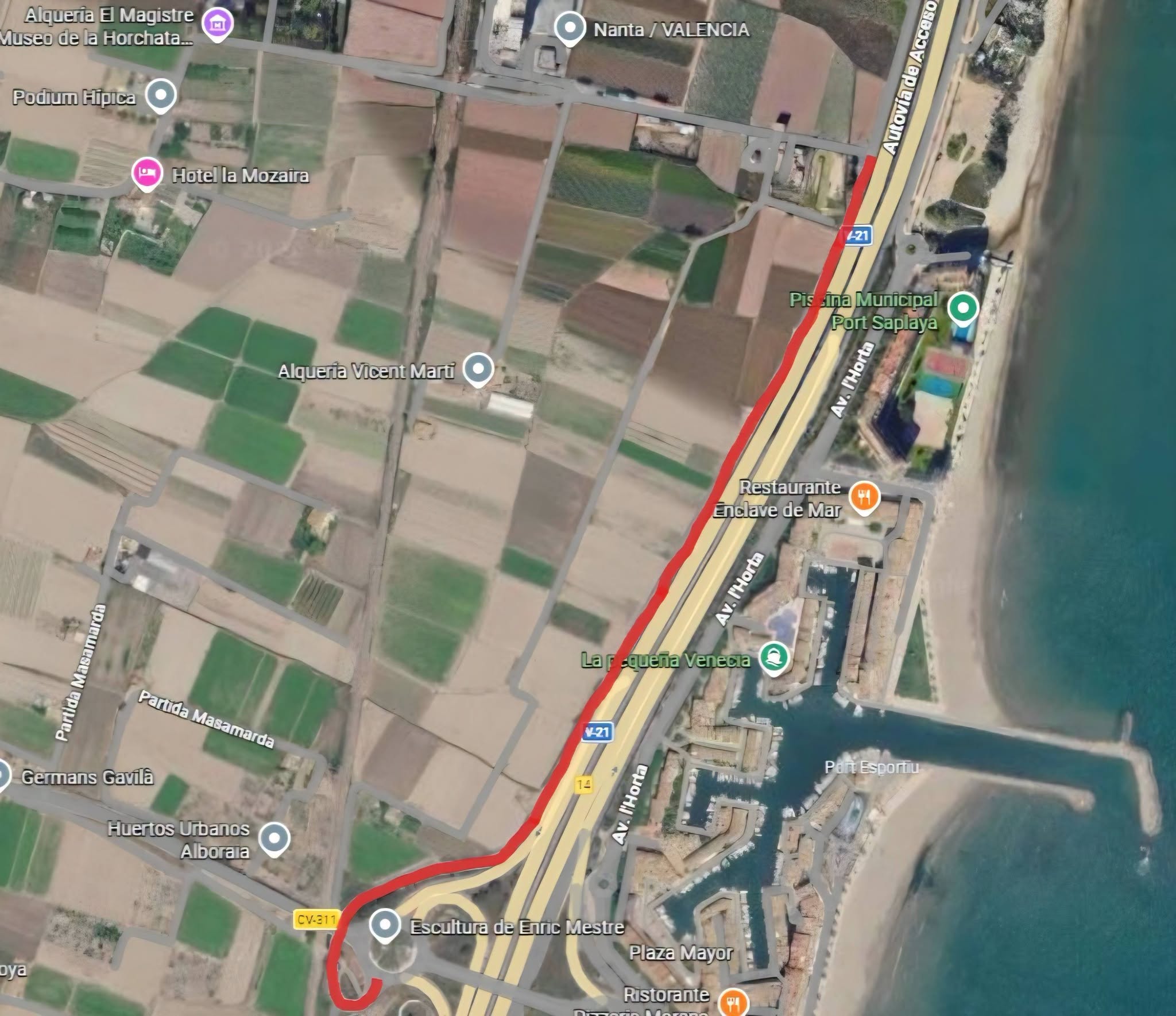 obras vía servicio V-21