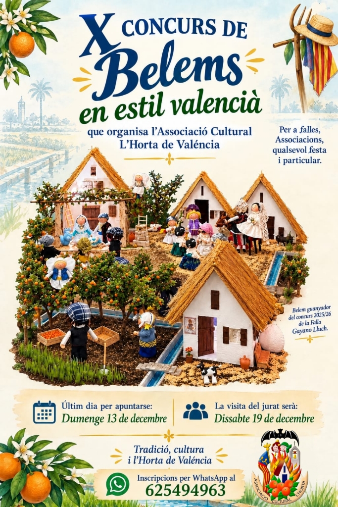 L'Associació Cultural l'Horta de Valéncia convoca el seu tradicional concurs de betlems valencians