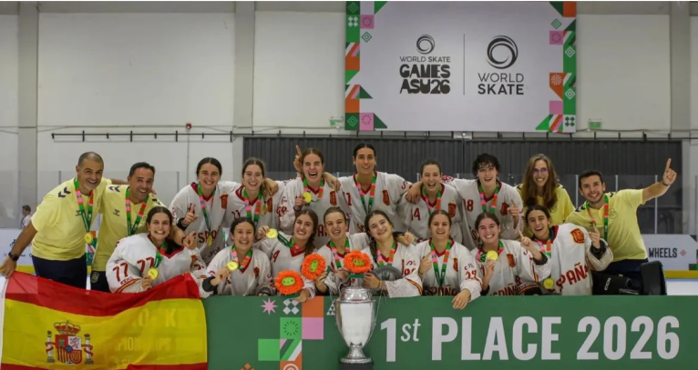 La jugadora d’hoquei línia de Foios Blanca López, campiona del món amb la selecció espanyola