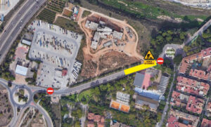 mapa de las obras de asfaltado de Picanya junto a la residencia solimar